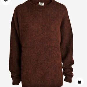 Acne Studios Dramatic Mohair Sweater in Brown (Small)